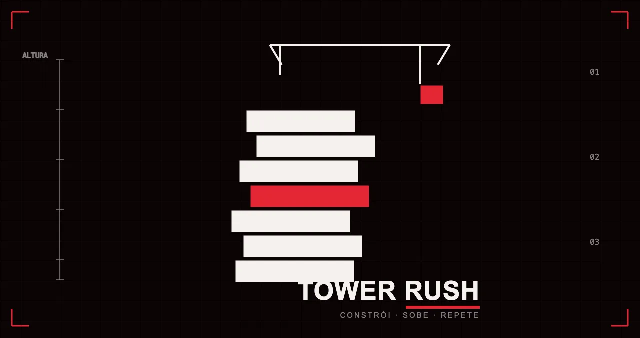 Esquema blueprint de uma torre de casas empilhadas a subir com uma grua — ilustração original do site Solovante.